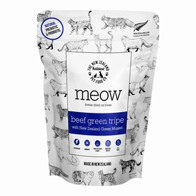 Meow Beef Green Tripe Freeze Dried Treats, 1.4 oz cat treats,dry cat food,cat snack pouch