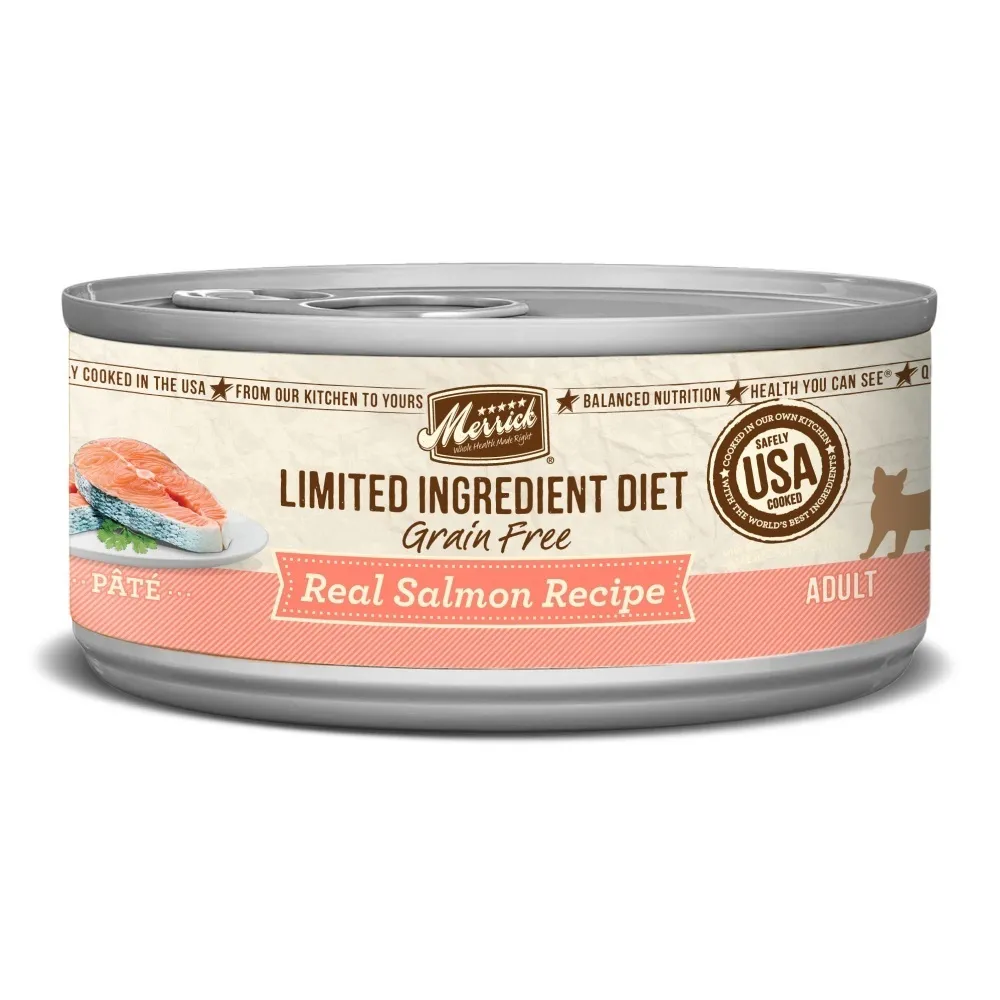Merrick Limited Ingredient Diet Grain Free Real Salmon Pate Canned Cat Food cat calming diffuser cat stress relief anxiety cat treats cat relaxing spray pet mood aid