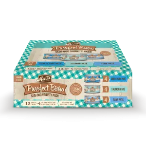 Merrick Purrfect Bistro Grain Free Seafood Pate Variety Pack Canned Cat Food cat calming diffuser cat stress relief anxiety cat treats cat relaxing spray pet mood aid