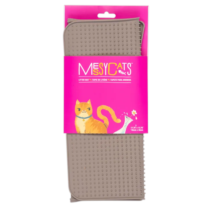 Messy Cats Silicone Litter Mat - Grey cat toys interactive cat toys cat teaser wand cat balls cat laser pointer