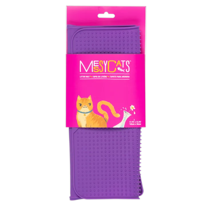 Messy Cats Silicone Litter Mat - Purple cat toys interactive cat toys cat teaser wand cat balls cat laser pointer