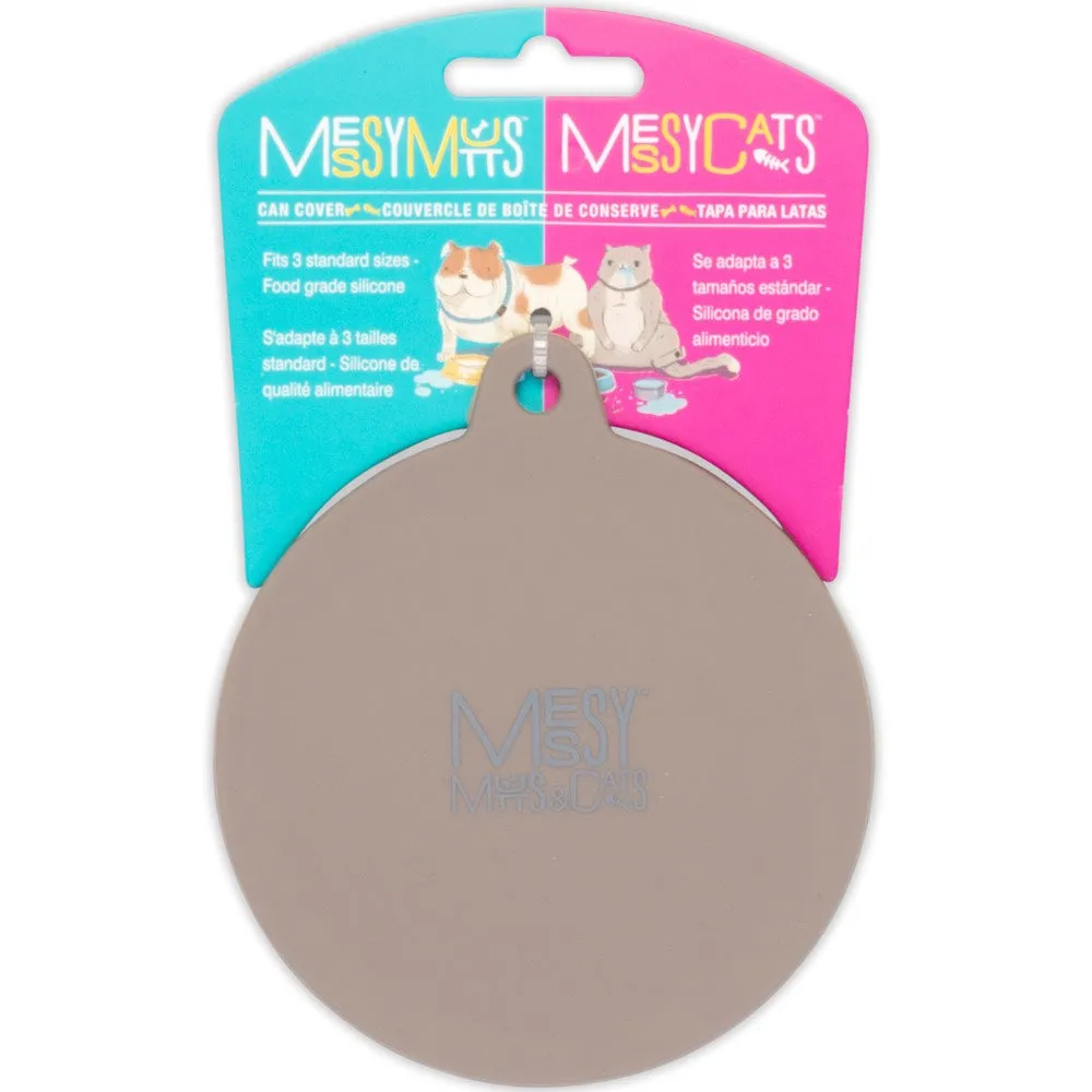 Messy Mutts & Cats Silicone Universal Cat & Dog Food Can Cover (Grey) dog bones rawhide chew sticks dog jerky bacon bone