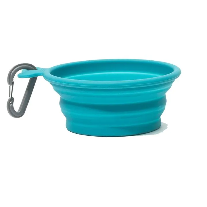 Messy Mutts Collapsible Silicone Bowl Blue - Large