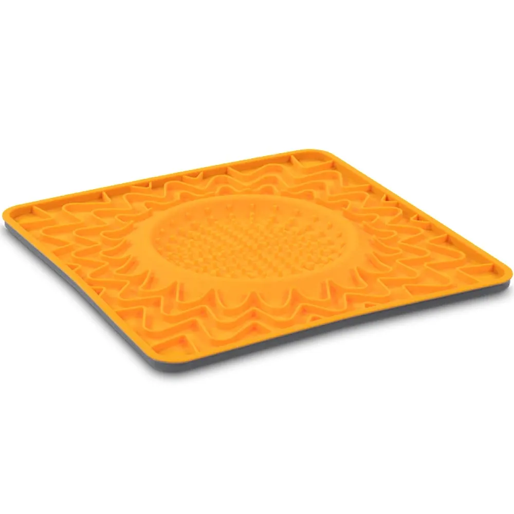 Messy Mutts Framed Silicone Interactive Dog Licking Bowl Mat (Orange) dog bones rawhide chew sticks dog jerky bacon bone