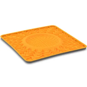 Messy Mutts Framed Silicone Interactive Dog Licking Bowl Mat (Orange) dog bones rawhide chew sticks dog jerky bacon bone