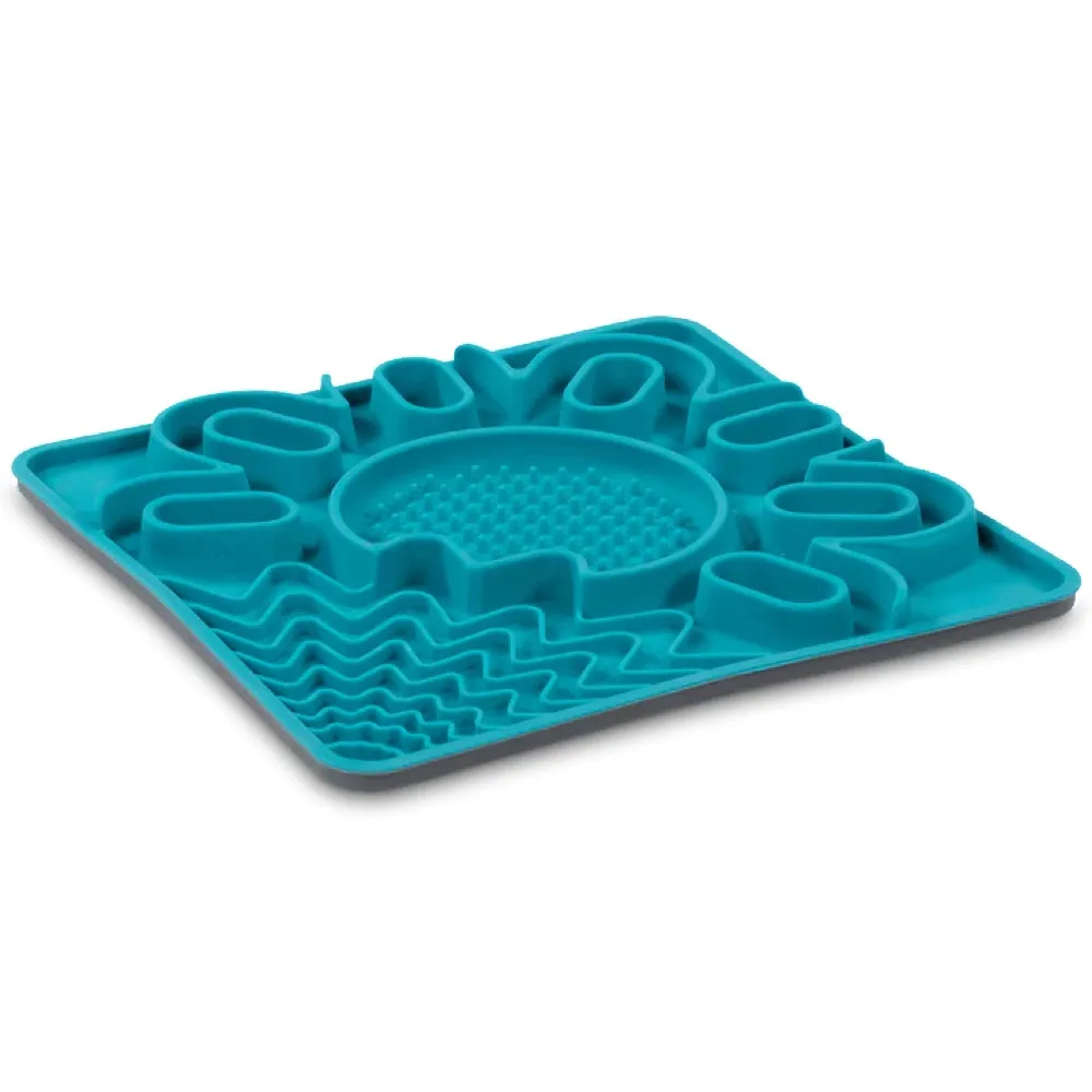 Messy Mutts Framed Silicone Interactive Multi-Surface Dog Licking Mat (Blue) dog puzzle toy dog slow feeder dog treat ball dog brain toy dog feeder toy