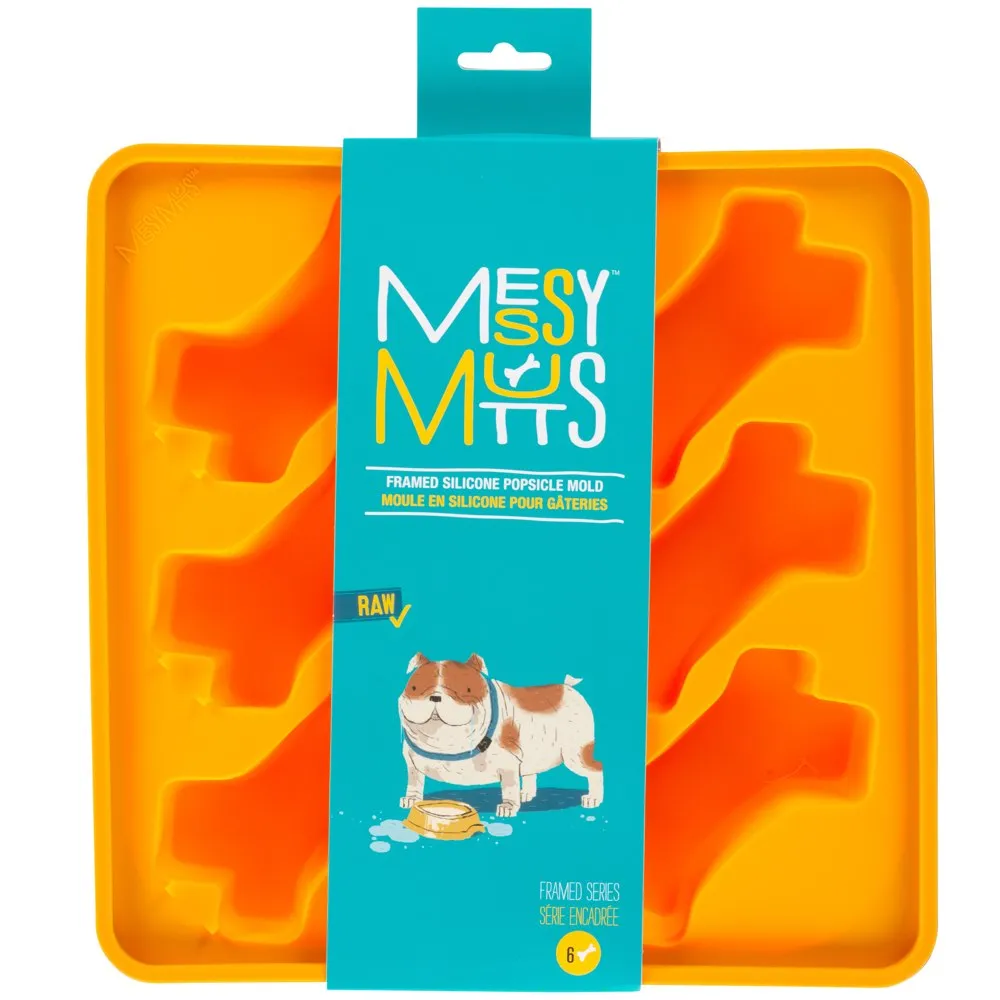 Messy Mutts Framed Silicone Popsicle  Dog Treat Mold (6 Bones, Orange) fly trap horse fly spray poultry fly control fly repellent farm fly solution