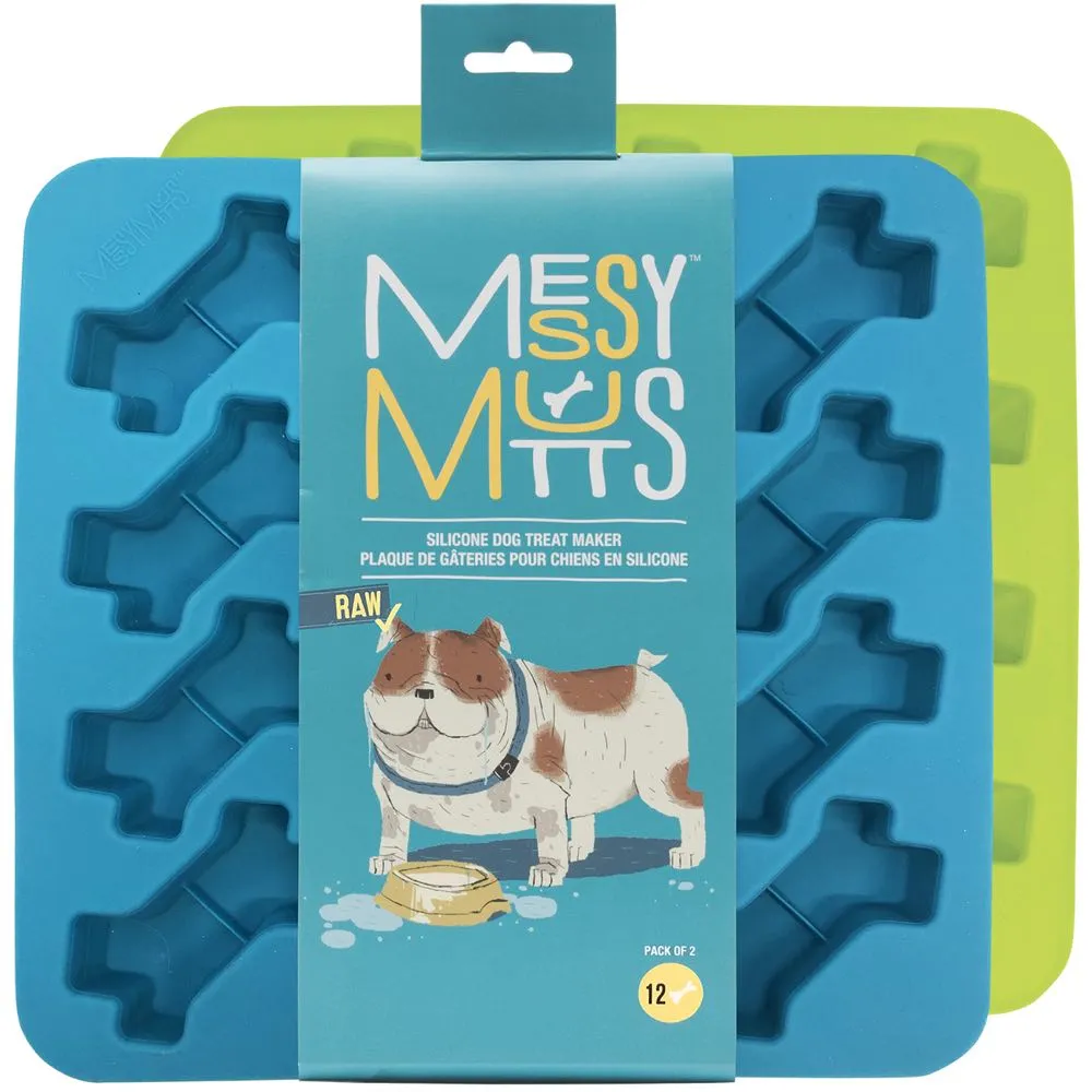 Messy Mutts Silicone Bake & Freeze Dog Treat Maker Set (12 Bones, Blue & Green) 2pc fly trap horse fly spray poultry fly control fly repellent farm fly solution