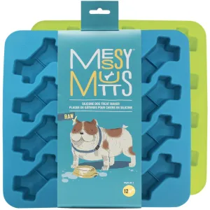 Messy Mutts Silicone Bake & Freeze Dog Treat Maker Set (12 Bones, Blue & Green) 2pc fly trap horse fly spray poultry fly control fly repellent farm fly solution