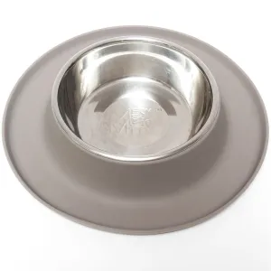 Messy Mutts Single Silicone Feeder With Stainless Steel Dog Bowl (Grey) dog bones rawhide chew sticks dog jerky bacon bone