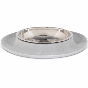 Messy Cats Single Silicone Feeder With Stainless Steel Cat Bowl (Marble) cat leash cat bowtie cat hat cat bandana cat costume
