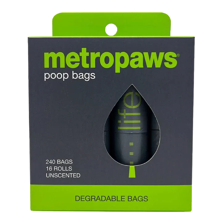 Metro Paws Degradable Poop Bags 240ct (16 rolls/box) dog pain relief hip joint supplement senior dog care pet arthritis aid dog skin supplement