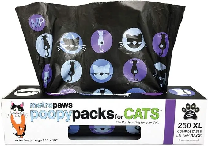 Metro Paws Poopy Packs for CATS - Seafoam 250ct cat toys interactive cat toys cat teaser wand cat balls cat laser pointer