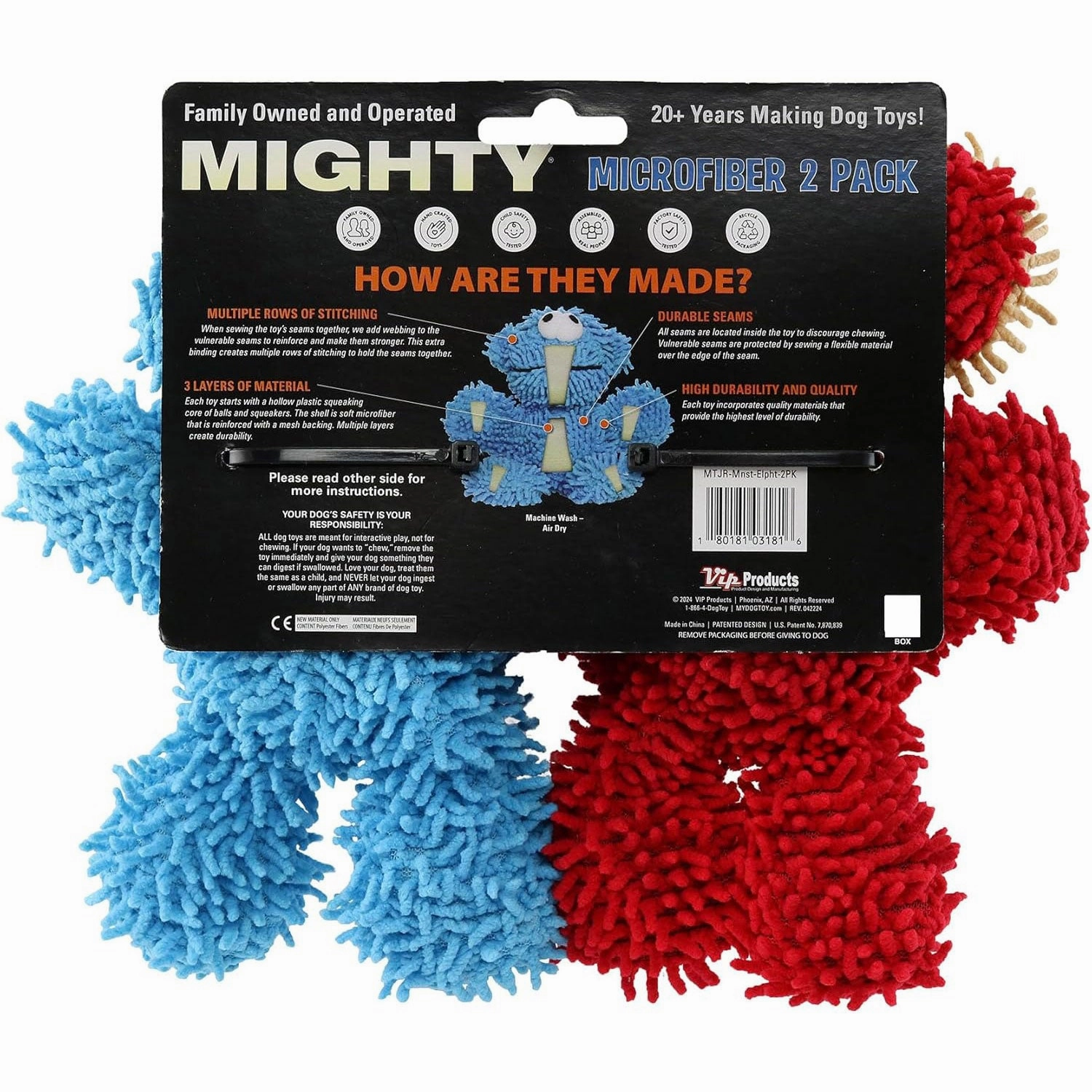 Mighty Dog Toys Jr Monster & Elephant 2-Pack