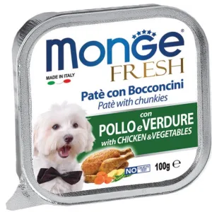 Monge Fresh Chicken & Vegetables Pate with Chunkies Tray Dog Food 100g dog toys interactive dog toy plush dog toy dog rope toy squeaky toy