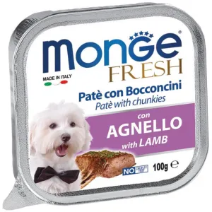 Monge Fresh Lamb Pate with Chunkies Tray Dog Food 100g dog toys interactive dog toy plush dog toy dog rope toy squeaky toy