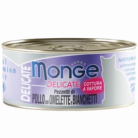 Monge Delicate Chicken with Omelette and Whitebait Canned Cat Food 80g natural cat food soft cat treats freeze dried cat food organic cat treats indoor cat food