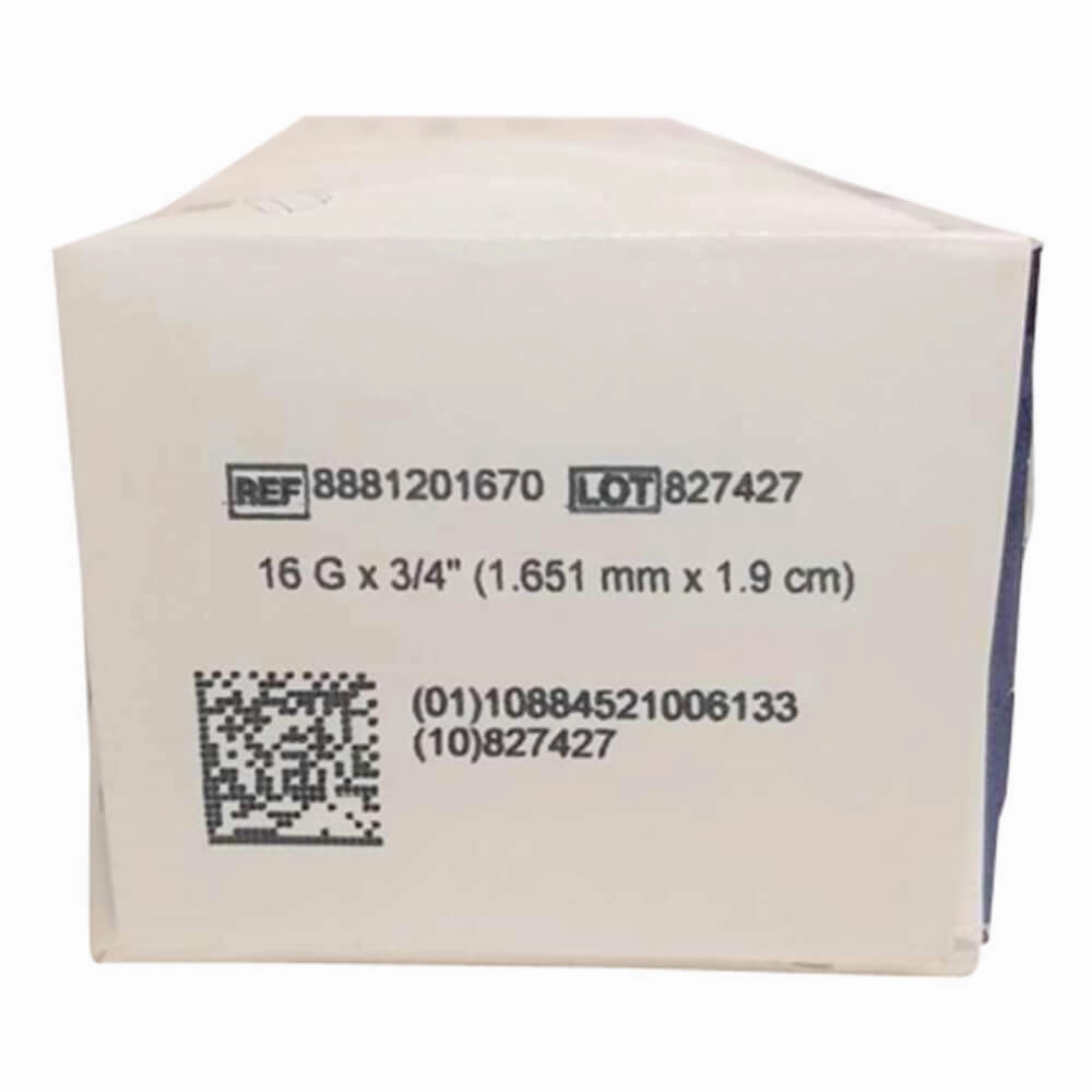 Monoject Needle, Aluminum Hub, 16g x 3/4", 100 ct