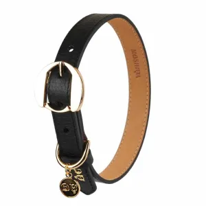Moshiqa Hachiko Leather Dog Collar (Black) puppy food dog jerky treats dog dental treats dog chicken strips organic dog food