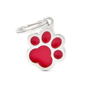 My Family USA Pet Tag - Apoxie Pawprint - Red - Small dog accessories dog collar dog leash dog bowtie dog backpack