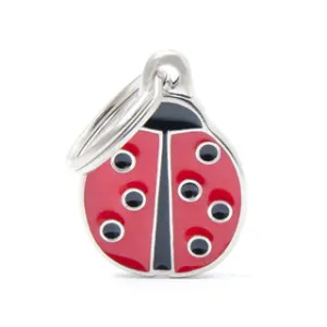 My Family USA Pet Tag - Apoxie Shapes "Charms" - Ladybug - Small dog accessories dog collar dog leash dog bowtie dog backpack