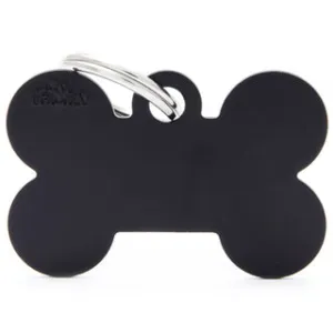 My Family USA Pet Tag - Basic Aluminum - Bone Black - Large dog accessories dog collar dog leash dog bowtie dog backpack