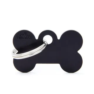 My Family USA Pet Tag - Basic Aluminum - Bone Black - Small dog accessories dog collar dog leash dog bowtie dog backpack