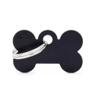 My Family USA Pet Tag - Basic Aluminum - Bone Black - Small dog accessories dog collar dog leash dog bowtie dog backpack