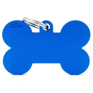My Family USA Pet Tag - Basic Aluminum - Bone Blue - XL dog accessories dog collar dog leash dog bowtie dog backpack