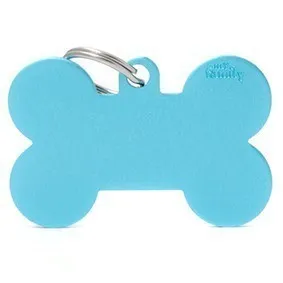 My Family USA Pet Tag - Basic Aluminum - Bone Light Blue - XL dog accessories dog collar dog leash dog bowtie dog backpack