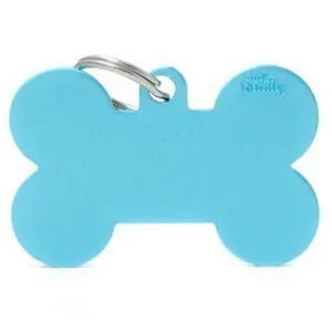 My Family USA Pet Tag - Basic Aluminum - Bone Light Blue - XL dog accessories dog collar dog leash dog bowtie dog backpack