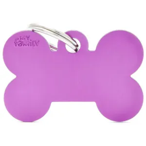 My Family USA Pet Tag - Basic Aluminum - Bone Purple - Large dog accessories dog collar dog leash dog bowtie dog backpack