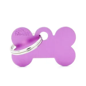 My Family USA Pet Tag - Basic Aluminum - Bone Purple - Small dog accessories dog collar dog leash dog bowtie dog backpack