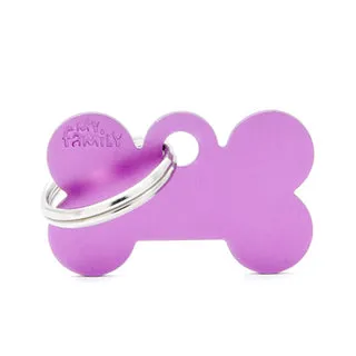 My Family USA Pet Tag - Basic Aluminum - Bone Purple - Small dog accessories dog collar dog leash dog bowtie dog backpack