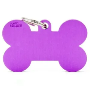 My Family USA Pet Tag - Basic Aluminum - Bone Purple - XL dog accessories dog collar dog leash dog bowtie dog backpack