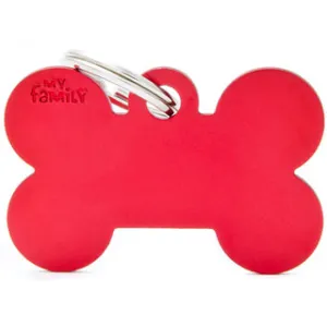 My Family USA Pet Tag - Basic Aluminum - Bone Red - Large dog accessories dog collar dog leash dog bowtie dog backpack