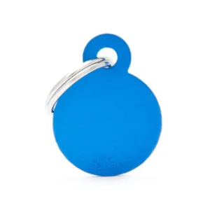 My Family USA Pet Tag - Basic Aluminum - Circle Blue - Small dog accessories dog collar dog leash dog bowtie dog backpack