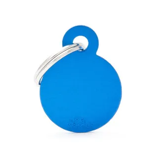 My Family USA Pet Tag - Basic Aluminum - Circle Blue - Small dog accessories dog collar dog leash dog bowtie dog backpack