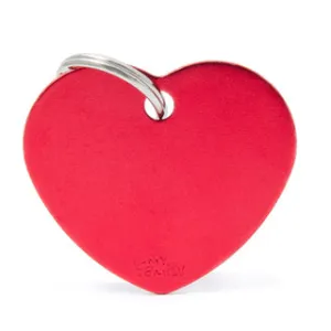 My Family USA Pet Tag - Basic Aluminum - Heart Red - Large dog accessories dog collar dog leash dog bowtie dog backpack