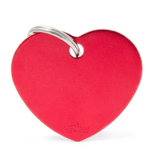 My Family USA Pet Tag - Basic Aluminum - Heart Red - Large dog accessories dog collar dog leash dog bowtie dog backpack