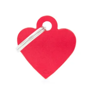 My Family USA Pet Tag - Basic Aluminum - Heart Red - Small dog accessories dog collar dog leash dog bowtie dog backpack