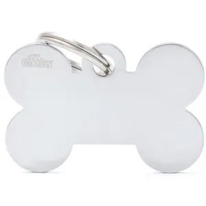 My Family USA Pet Tag - Basic Chrome - Bone Chromed Brass - Large dog accessories dog collar dog leash dog bowtie dog backpack