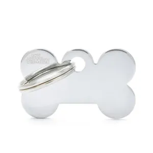 My Family USA Pet Tag - Basic Chrome - Bone Chromed Brass - Small dog accessories dog collar dog leash dog bowtie dog backpack