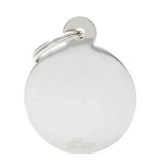 My Family USA Pet Tag - Basic Chrome - Circle Chromed Brass - Large dog accessories dog collar dog leash dog bowtie dog backpack