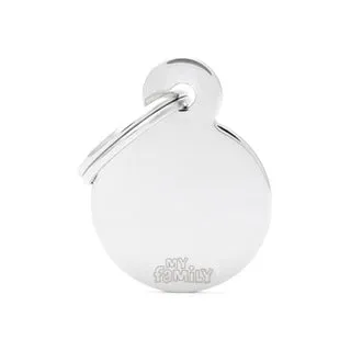 My Family USA Pet Tag - Basic Chrome - Circle Chromed Brass - Small dog accessories dog collar dog leash dog bowtie dog backpack