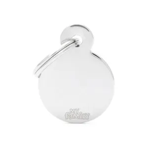 My Family USA Pet Tag - Basic Chrome - Circle Chromed Brass - Small dog accessories dog collar dog leash dog bowtie dog backpack