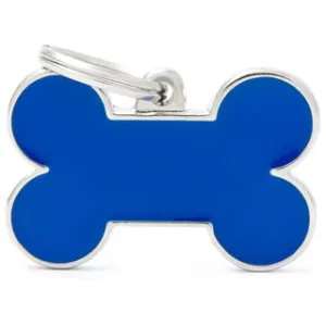 My Family USA Pet Tag - Basic Handmade Apoxie - Bone Blue - Large dog accessories dog collar dog leash dog bowtie dog backpack