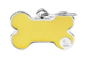 My Family USA Pet Tag - Basic Handmade Apoxie- Bone Yellow- Small dog accessories dog collar dog leash dog bowtie dog backpack