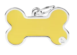 My Family USA Pet Tag - Basic Handmade Apoxie- Bone Yellow- XL dog accessories dog collar dog leash dog bowtie dog backpack