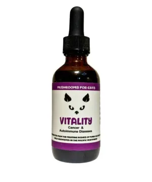 MycoCAT Vitality - Mushroom Extract & Adaptogen Tincture 2fl oz 60ml Dropper pig feed piglet nutrition pig food pellets pig vitamins pig treats